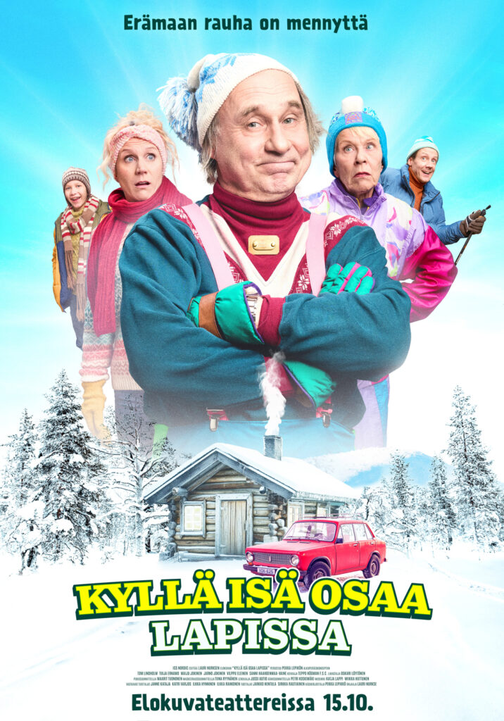 Kyllä isä osaa Lapissa -elokuvan juliste